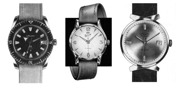 Les modèles de montres Felca et Titoni